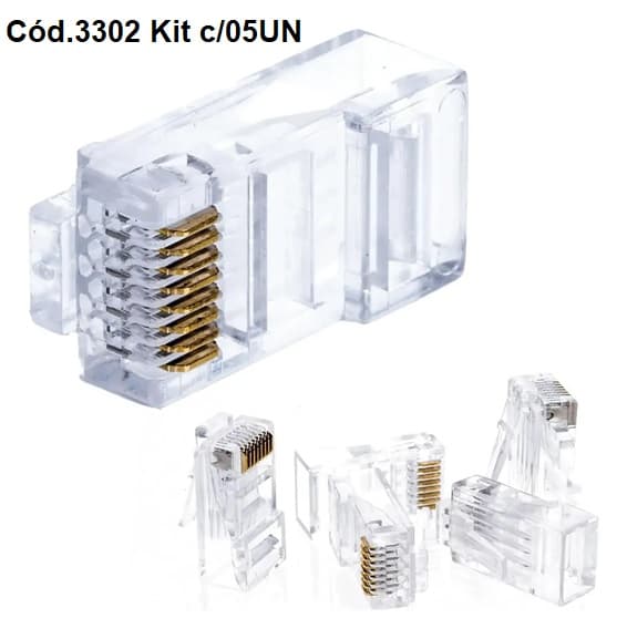 ADAPTADOR MODULAR PLUG 8X8 RJ45 05UN-KIT - INTERNEED - foto 1 de 2