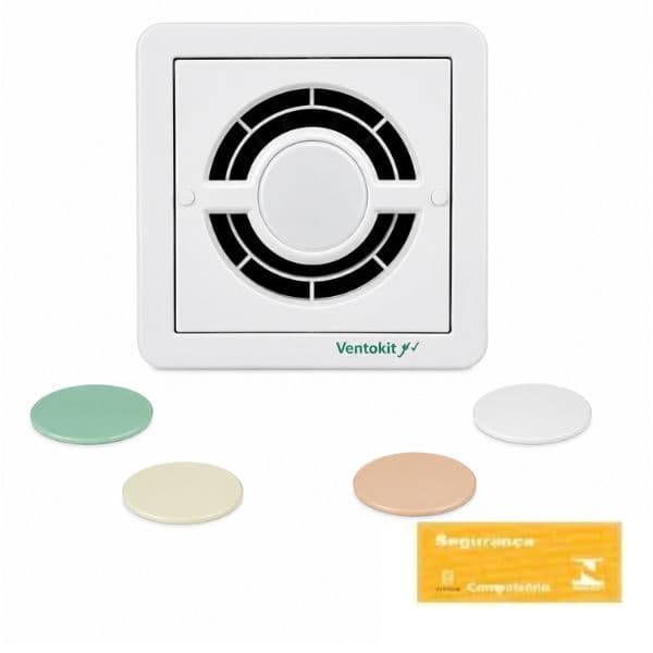 EXAUSTOR DE 12CM P/BANHEIRO RENOVADOR DE AR P/ATÉ 08M2 KIT-BIV20W VAZAO-00150M3/H - VENTOKIT C150A AQUARELA 125MM AXIAL