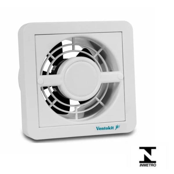 EXAUSTOR DE 10CM P/BANHEIRO RENOVADOR DE AR - P/ATÉ 05M2 KIT-BIV20W VAZAO-00080M3/H - VENTOKIT NEW CLASSIC C80 100MM