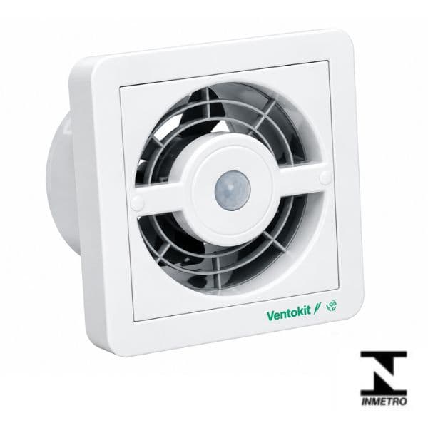 EXAUSTOR DE 12CM P/BANHEIRO RENOVADOR DE AR P/ATÉ 08M2 KIT-BIV20W VAZÃO-00150M3/H - VENTOKIT C150D 125MM AXIAL