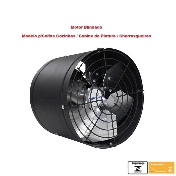 EXAUSTOR DE 30CM VENT AIR BLINDADO BIV280W BAIXA ROTAÇÃO-1650RPM ALTA VAZÃO-03600M3/H - SERVIÇO PESADO P/CHURRASQUEIRAS COIFAS CABINE - INDUSTRIAL