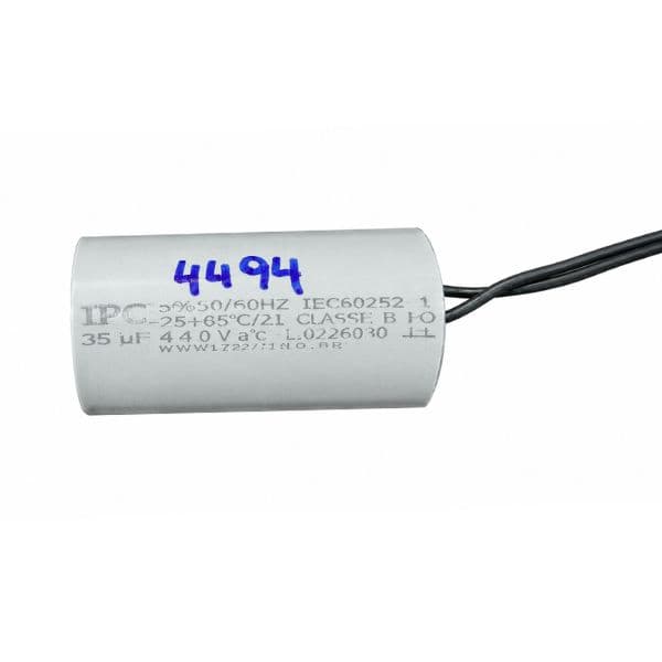 CAPACITOR 035,0UF 2FIOS RD 440VAC FIXO PPM.50/60HZ 35.0X250VAC CB - P/MOTOR DE PORTÃO ELETRÔNICO / PORTÃO DE ELEVAÇÃO