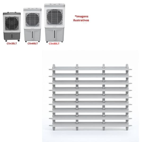 ALETAS VERTICAIS INTERNAS 10UN-KIT P/CLIMATIZADOR VENTISOL CLIN35LT CLIN60LT CLIN60 DUPLO CLIN80LT CINZA -*C/2-SUPORTES/2-FIXADORES OSC.LATERAIS - foto 1 de 2