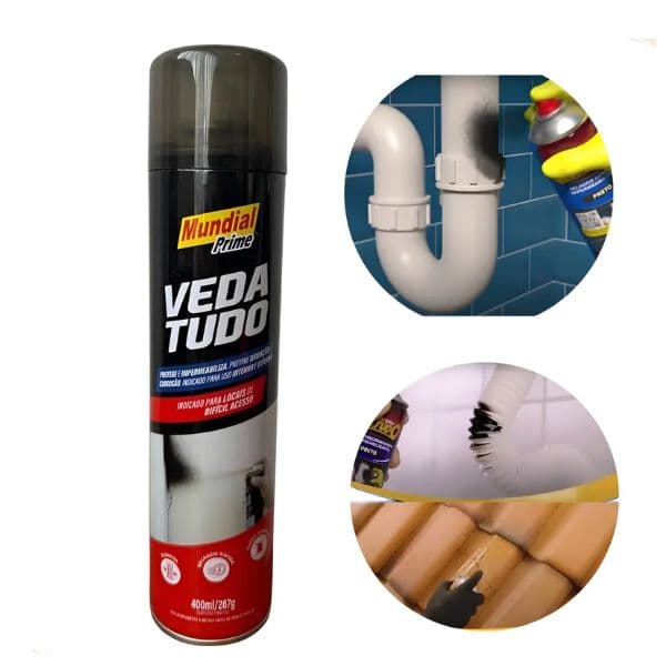 SPRAY IMPERMEABILIZANTE 400ML PRETO VEDATUDO MUNDIAL PRIME