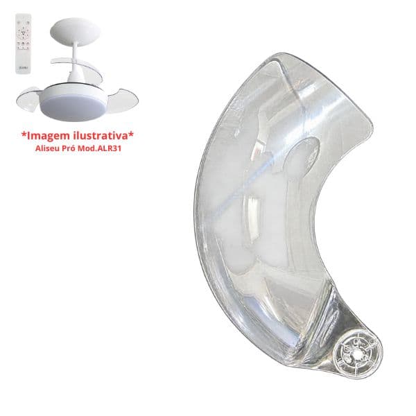 PÁ HÉLICE P/VENTILADOR DE TETO ALISEU RETRÁTIL PRÓ MOD.ALR31 -*VENDIDA P/UNIDADE- PLÁSTICA CRISTAL