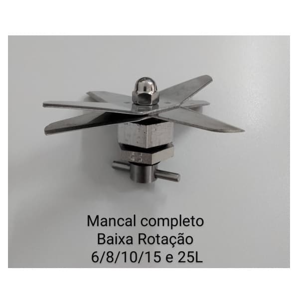 CONJUNTO DE LÂMINAS MANCAL COMPLETO P/LIQUIDIFICADOR VITALEX 06LT 08LT 10LT 15LT E 25LT BR-BAIXA ROTAÇÃO - C/ANEL/PORCA/MANCAL
