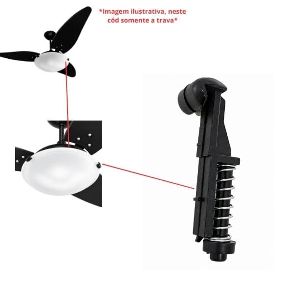 GARRA TRAVA PLÁSTICA EMI MÓVEL C/MOLA PRETA 01UN-*VENDIDA P/UNIDADE- P/LUMINÁRIA VENTILADOR VENTI-DELTA MAGNES VENTISOL SUNNY