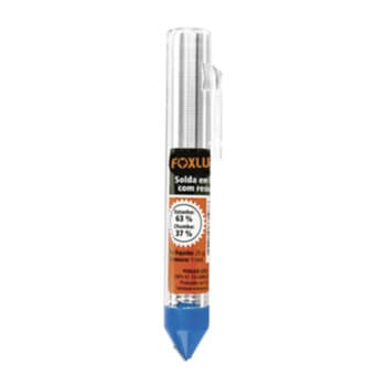SOLDA LIGA ESTANHO EM TUBO 63/37 COM 4M / 25G - FOXLUX 1-TUBINHO C/ESTANHO