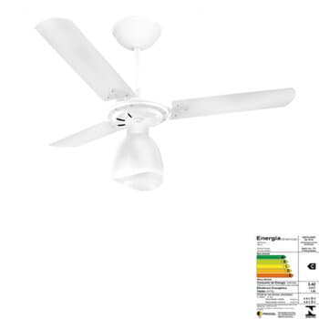Ventilador de Teto Venti-Delta Super Light 220v04,0uF 130W Branco 3Pas MDF Brancas 1Luz Chave 3Velocidades - Consumo A - foto 1 de 3