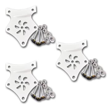 Garra Suporte de Pá Hélice Ventilador de Teto Loren Sid M3 Branco - Kit Montagem P/3 Pás - Acompanha Parafusos+Porcas