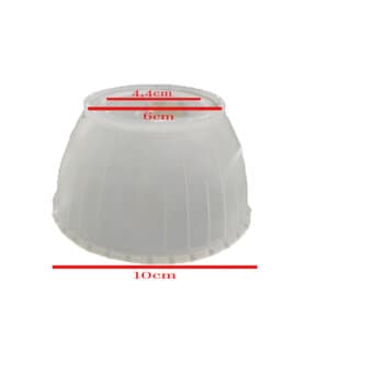GLOBO CUPULA TULIPA VIDRO MEIA TACA TRANSPARENTE - TULIPA P/VENTILADOR DE TETO - ENCAIXE EM SOQUETE 4,4CM