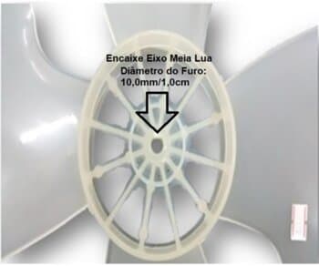 HELICE DE 50CM P/VENTILADOR LOREN SID 50CM 4PAS TRANSPARENTES - ENCAIXE EIXO 10,0MM PONTA REDONDA - COM TRAVA TRASEIRA - foto 1 de 4