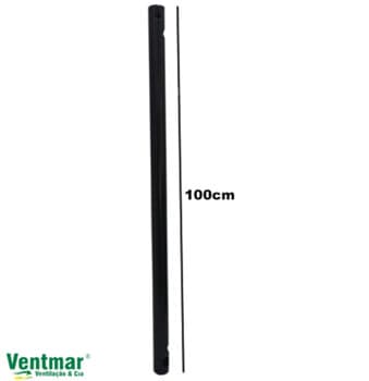 HASTE DE METAL PROLONGADORA P/FIXAR VENTILADOR DE TETO 100CM COR PRETA - DIÂM.EXT.5/8 SERVE P/ARGE LOREN SID VENTI-DELTA TRON VENTISOL