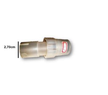 TRAVANTE DA COLUNA DO VENTILADOR VENTI-DELTA 40CM BRANCA - KIT PORCA PLÁSTICA EXTERNA + LUVA INTERNA - DIÂM. 2,70CM ROSCA
