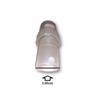 Travante da Coluna do Ventilador Venti-Delta 50/60cm Branca - Kit Porca Plástica Externa + Luva interna - Diâm. 3,0cm Rosca 1/4"