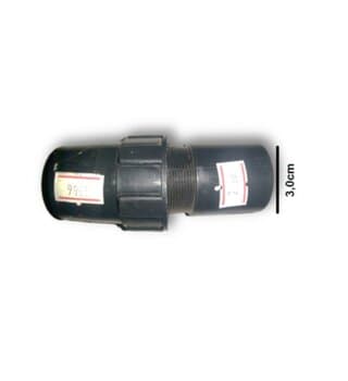 TRAVANTE DA COLUNA DO VENTILADOR VENTI-DELTA 50/60CM PRETA - KIT PORCA PLÁSTICA EXTERNA + LUVA INTERNA - DIÂM. 3,0CM ROSCA 1/4" - foto 1 de 3