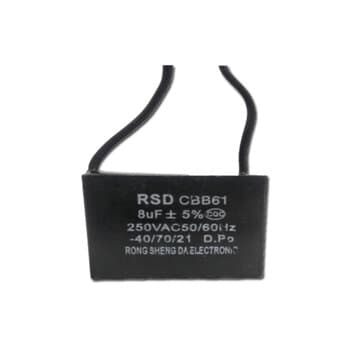 CAPACITOR 008,0UF 2FIOS QD 250VAC - P/VENTILADOR DE TETO VENTISOL/ LATINA AIR LUMEN VT633 VT673 VT675/ AR CONDICIONADO PORTATIL 110V