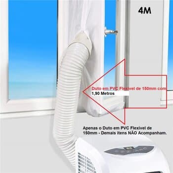 DUTO FLEX TUBO DE PVC 15CM P/CONECTOR AR CONDICIONADO PORTATIL VENTISOL 150MM -PEÇA C/01,5MT- 06POL"150MM - EMB. 01,50MT