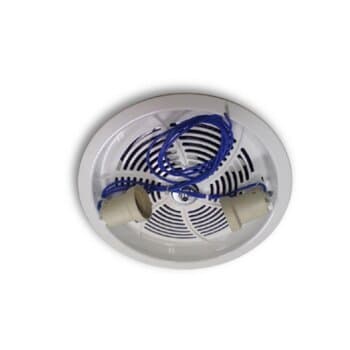 PLAFONIER P/GLOBO DUO VENTILADOR DE TETO ALISEU BRANCO - MONTADO C/02 SOQUETES + NIPEL DE FIXAçăO - PLáSTICO - foto 1 de 3