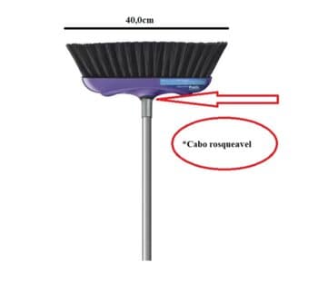 VASSOURA TIPO DE PĘLO 30CM - CASABELLA - C/CABO ROSQUEAVEL