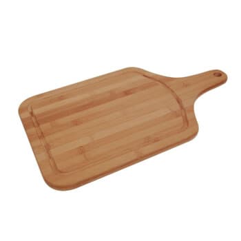 Conjunto Churrasco Bamboo MOR - Tábua 30cm x 50cm com Alça + Garfo Trinchante + Faca cabo em bambu e lâminas em aço inoxidável