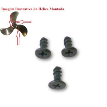 Parafuso para Fixar Pá ao Centro de Hélice VENTISILVA Atual - Kit c/3 Un do Parafuso Autoplastic Cabeça Chata Philips 5 x16mm ZP Preto - foto 1 de 3