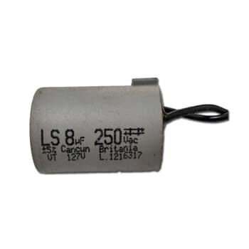 CAPACITOR 008,0UF 2FIOS RD 250VAC - P/VENTILADOR ALISEU 110V / LATINA AIR LUMEN VT633 VT673 VT675 110V C/CHAVE ROTATIVA 110V - foto 1 de 2