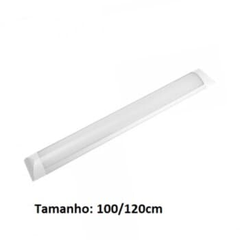 Luminaria Led Foxlux Slim Bivolt Luz Branca 36w 6500k 120cm - Luminária Completa com LED36W Bivolts