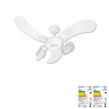 VENTILADOR DE TETO VENTI-DELTA NEW SPOT DELTA 110V BRANCO 3PAS MDF ARTE BRANCAS LUMINARIA C/2 TULIPAS PL PATA - CHAVE 3VEL - foto 1 de 3