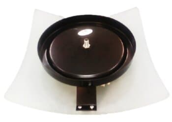 LUMINARIA PLAFON P/VENTILADOR BRUXELAS BASE METAL PRETA 1-VIDRO EXT.FOSCO QD B.CRISTAL ANTI-INSETOS + 1-VIDRO INT.REDONDO MENOR