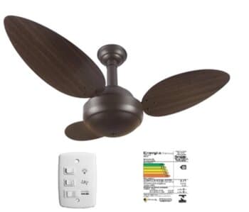 VENTILADOR DE TETO RPL COMMERCE OFFICE COLONIAL1057 110V 3PAS FOCUS TABACO 3VEL MARROM TEXTURIZADO - SEM LUMINARIA P/AREA GOURMET