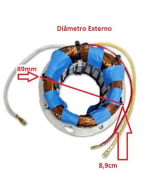 ESTATOR BOBINADO MOTOR VENTILADOR OSCILANTE LOREN SID 30/40CM 110V04,0UF - TURBO MESA COLUNA PAREDE 30/40CM -*USAR CAP.04,0UF