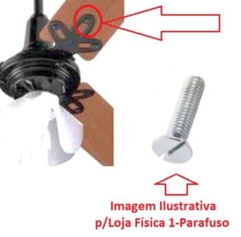 Parafuso para Fixar Garra na Pá/Hélice Ventilador de Teto Arge - Modelo p/Garra 3-Furos - *Vendido p/Unidade * p/Site Kit c/3-Parafusos+3-Porcas