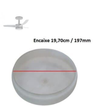 GLOBO CÚPULA VIDRO DA LUMINÁRIA P/VENTILADOR ARNO ULTIMATE VX-10 VX10 - ENCAIXE GOLA 197MM 19,7CM - DIAM.TOTAL-202MM 20,2CM - VIDRO RETO