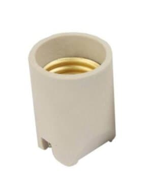 SOQUETE DE PORCELANA P/VENTILADOR DE TETO RIOPRELUSTRE - SOQUETE C/FURO CENTRAL P/FIXAÇĂO - SOQUETE P/LUMINÁRIAS * VENDIDO P/UNIDADE