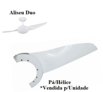 PA HELICE P/VENTILADOR DE TETO ALISEU DUO - PLÁSTICA BRANCA - ALISEU DOUBLE - *VENDIDA P/UNIDADE
