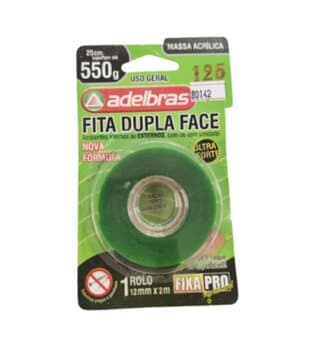 FITA DUPLA FACE AUTOMOTIVA 12MMX3M 1MM - BLISTER ADERE