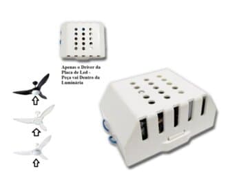 DRIVER P/LUMINÁRIA ALISEU TERRAL LED18W BIVOLTS IR - DRIVER DA LUMINÁRIA VENTILADOR ALISEU TERRAL LED18W * APENAS DRIVER RECEPTOR*