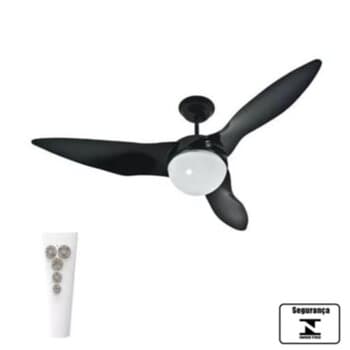 VENTILADOR DE TETO ALISEU TERRAL 110V150W PRETO LUM.P/2-LAMP CONTROLE REMOTO 3VEL - MAIOR VENTILACAO+SILENCIOSO *CONSUMO A - foto 1 de 4