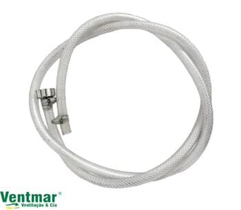 Mangueira Entrada Maquina Lavar Trançada Cristal 100CM c/Bico Rosca 3/4