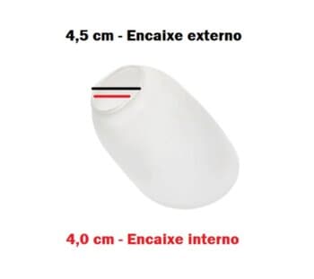 GLOBO TULIPA DE VIDRO VERONA PATA DIAGONAL FOSCA - P/LUMINÁRIA VENTILADOR DE TETO - ENC.INTERNO 04,00CM / EXTERNO 04,50CM *VENDIDA P/UNIDADE