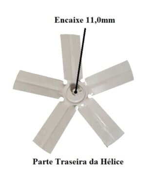 HÉLICE P/EXAUSTOR DE 50CM VENTI-DELTA -5PÁS METAL - ENCAIXE EIXO 11,0MM C/CUBO E TRAVA TRASEIRA C/PARAFUSO LATERAL