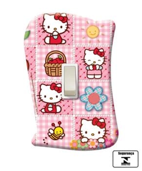 Interruptor Elétrico 1-Tecla de Luz- Espelho Tema Infantil Interruptor para 01 lâmpada - HELLO KITTY