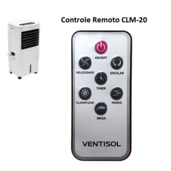 Módulo Transmissor do Controle Remoto p/Climatizador Ventisol CLM20 110/220Volts *Apenas o Módulo Transmissor/Manual*