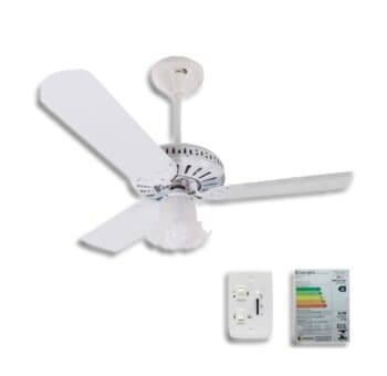 VENTILADOR DE TETO VENTMAR SUPER CLN 220V03,0UF 130W MERIDIONAL BRANCO 3PAS ALU BRANCAS LUM.1-TULIPA PL FLOR CHAVE ROTATIVA - CONSUMO A/B