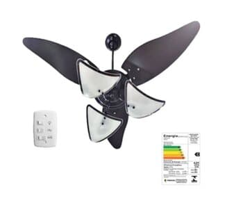VENTILADOR DE TETO LOREN SID M1/M2 ARIZONA 110V10,0UF PRETO 3PÁS MDF FOLHA TABACO LUMINÁRIA P/3LUZ C/3VIDROS JATEADOS BORDA TAB - CHAVE 3VELOCIDADES - foto 1 de 3