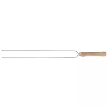 ESPETO P/CHURRASCO - ESPETO DUPLO P/CHURRASCO COM CABO DE MADEIRA 55CM - MOR 3206