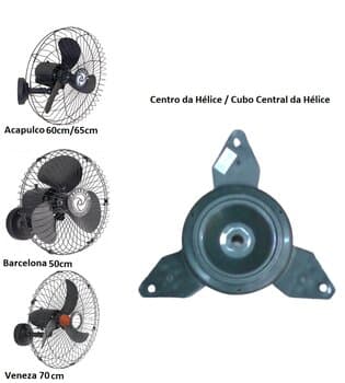 CENTRO CUBO DA HELICE P/VENTILADOR SOLASTER PLUS - PRETO - BARCELONA PLUS 50CM ACAPULCO PLUS 60CM VENEZA PLUS 70CM