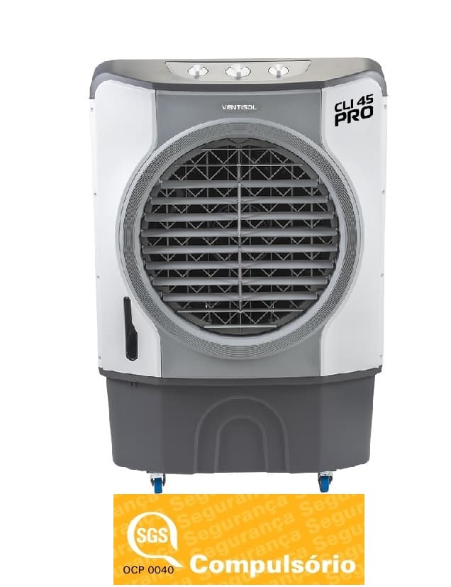 CLIMATIZADOR DE AR 045LT VENTISOL 110V210W VAZAO-04500M3/H ATÉ 50M2 UMIDIFICADOR PORTÁTIL CLI45PRO/PRO2-01 3VEL CZA - foto 1 de 7
