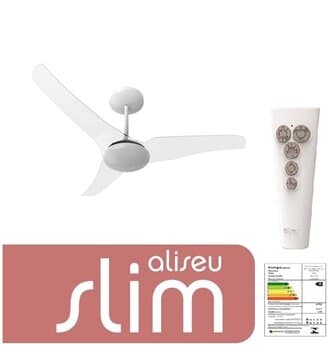 VENTILADOR DE TETO ALISEU SLIM 110V06,0UF 130W CRISTAL LUM.LED12W 6000K LUZ BRANCA - CONTROLE REMOTO C/CAP.10UF